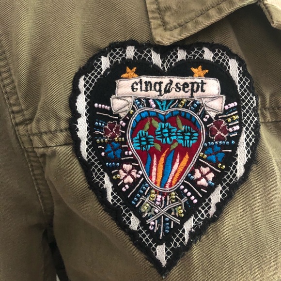 Cinq a Sept Green Military Embroidered Jacket Top. EUC! - Picture 7 of 12